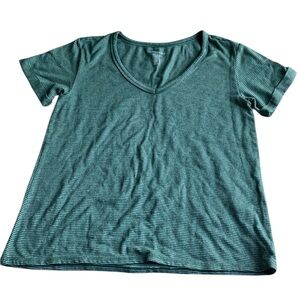 American Eagle Green Striped Shirt